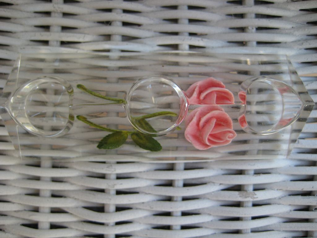 Pink Rose Lucite Lipstick Holder Pink Rose Lucite Lipstick Holder