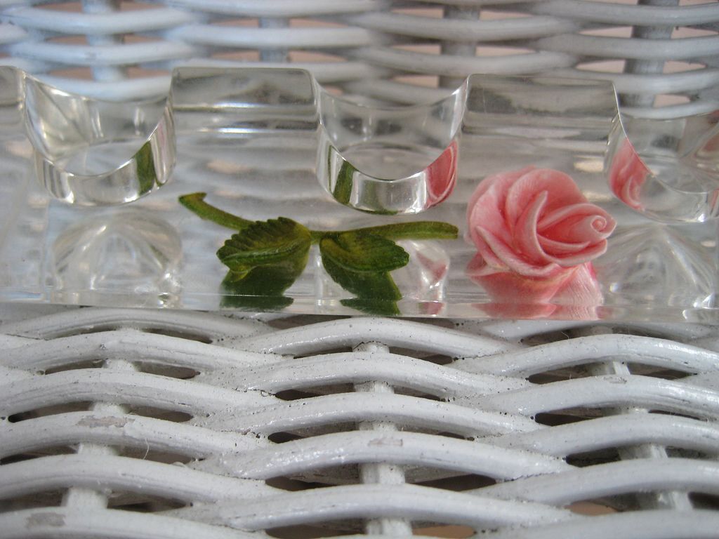 Pink Rose Lucite Lipstick Holder Pink Rose Lucite Lipstick Holder