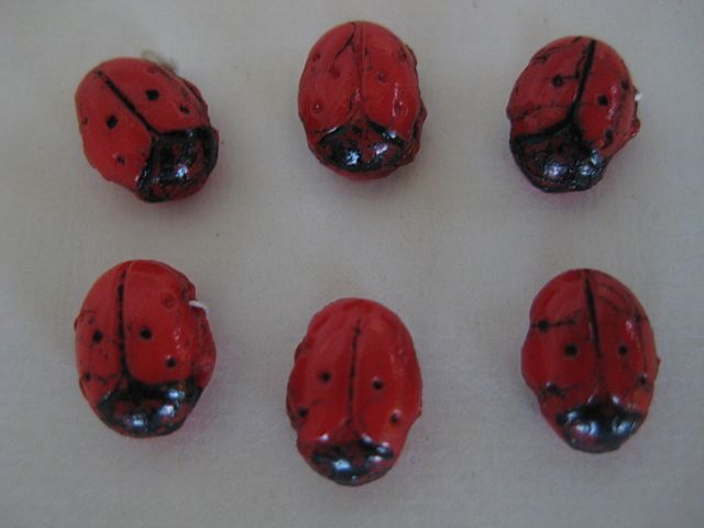 Miniature Glass Ladybug Buttons Miniature Glass Ladybug Buttons