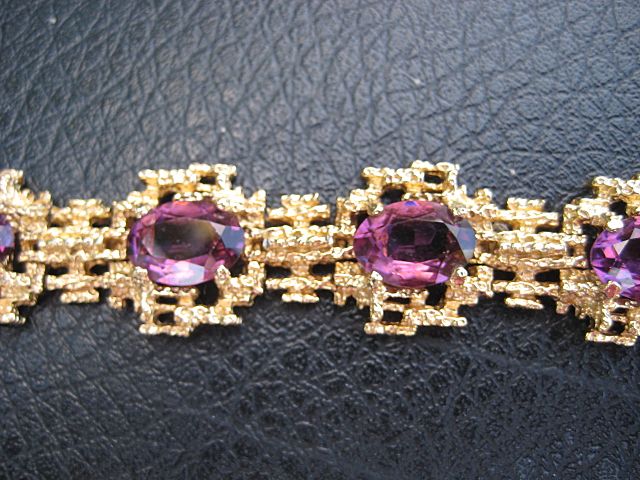 Spectacular Purple Panetta Glass Cabochon Bracelet Earrings Spectacular Purple Panetta Glass Cabochon Bracelet Earrings