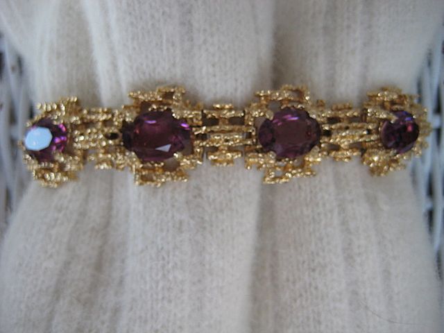 Spectacular Purple Panetta Glass Cabochon Bracelet Earrings Spectacular Purple Panetta Glass Cabochon Bracelet Earrings