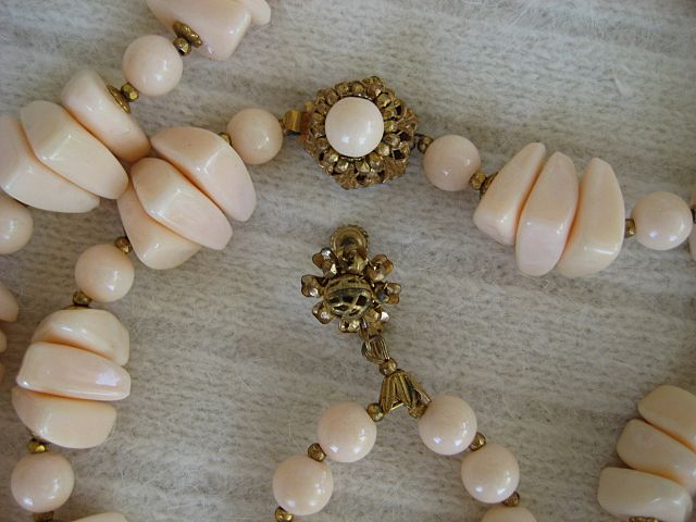 Tropical Pink Miriam Haskell Necklace Bracelet Earrings Tropical Pink Miriam Haskell Necklace Bracelet Earrings