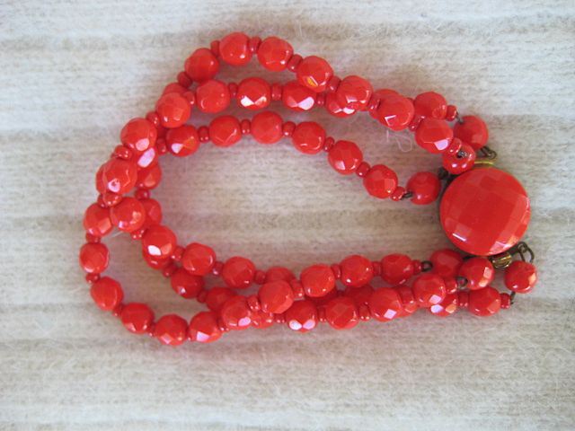 Festive Orange Glass Beaded Bracelet Festive Orange Glass Beaded Bracelet