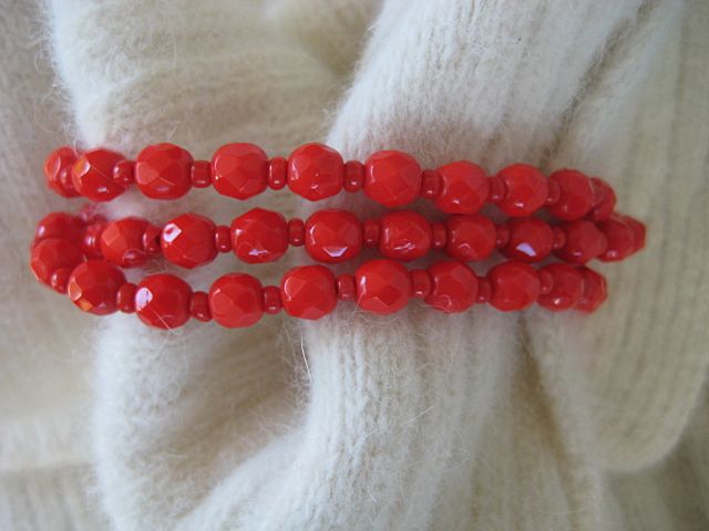 Festive Orange Glass Beaded Bracelet Festive Orange Glass Beaded Bracelet