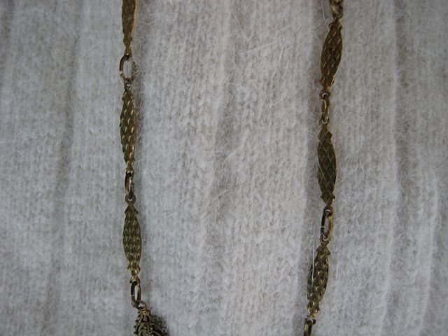 Czechoslovakian Crystal Topaz Cabochon Necklace Czechoslovakian Crystal Topaz Cabochon Necklace