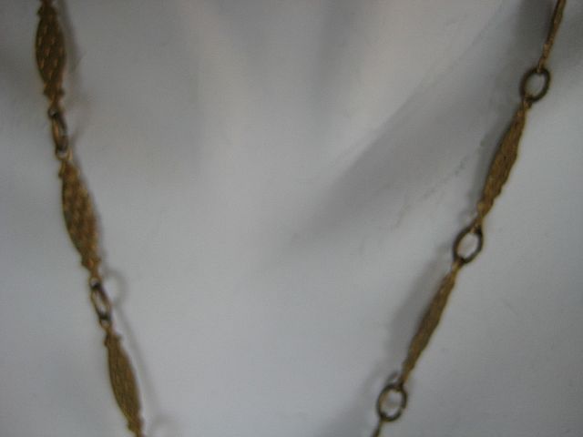 Czechoslovakian Crystal Topaz Cabochon Necklace Czechoslovakian Crystal Topaz Cabochon Necklace