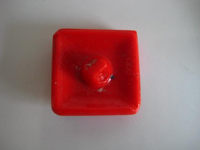 Vintage Red Glass Button with Silver Lustre Vintage Red Glass Button with Silver Lustre