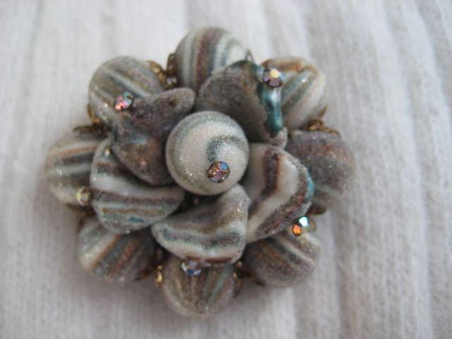 Western Germany Sugar Bead Rhinestone Brooch Western Germany Sugar Bead Rhinestone Brooch