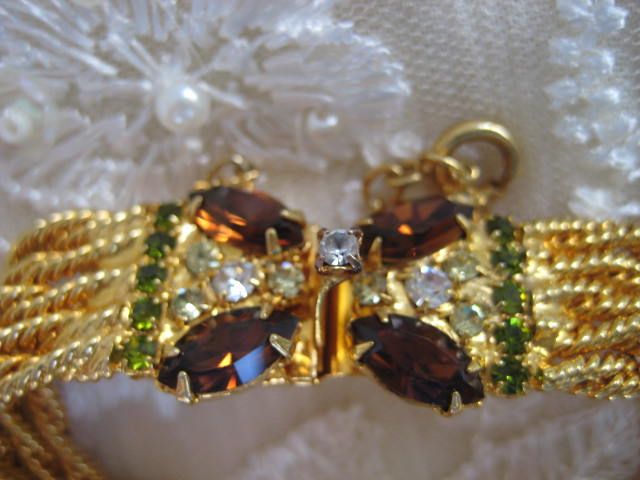 Hobe Cameo Rhinestone Locket Bracelet Earrings Full Parure Hobe Cameo Rhinestone Locket Bracelet Earrings Full Parure