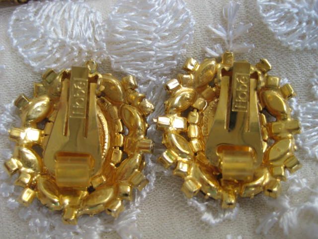 Hobe Cameo Rhinestone Locket Bracelet Earrings Full Parure Hobe Cameo Rhinestone Locket Bracelet Earrings Full Parure