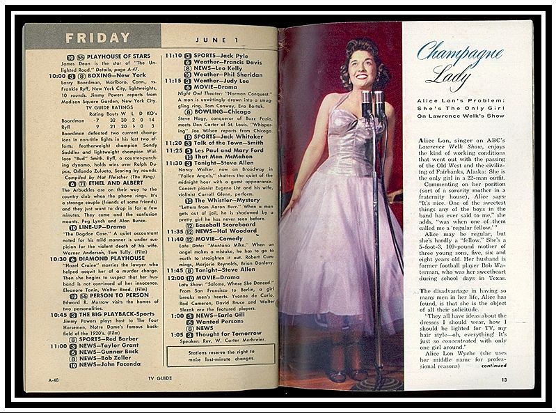 Two TV Guides with Lawrence Welk & Marjorie Lord covers Two TV Guides with Lawrence Welk & Marjorie Lord covers