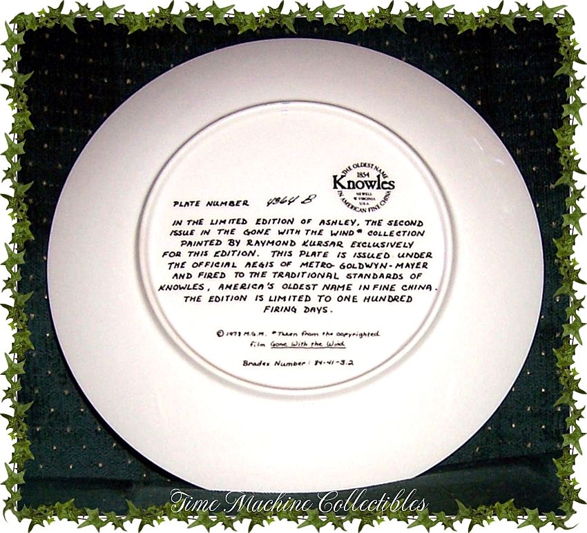 1979 Ashley~~Edwin M. Knowles Collectors Plate 1979 Ashley~~Edwin M. Knowles Collectors Plate