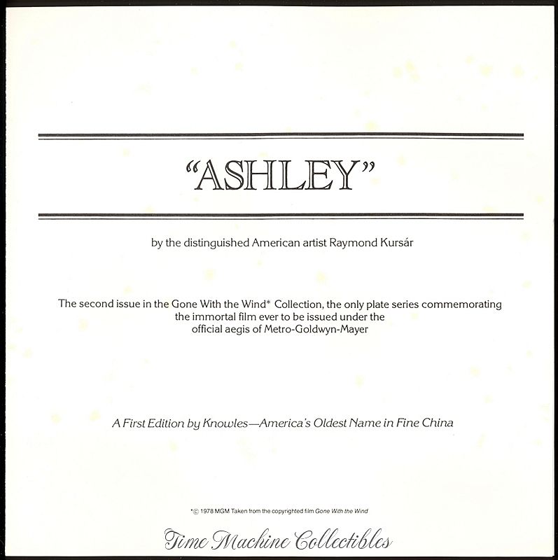 1979 Ashley~~Edwin M. Knowles Collectors Plate 1979 Ashley~~Edwin M. Knowles Collectors Plate