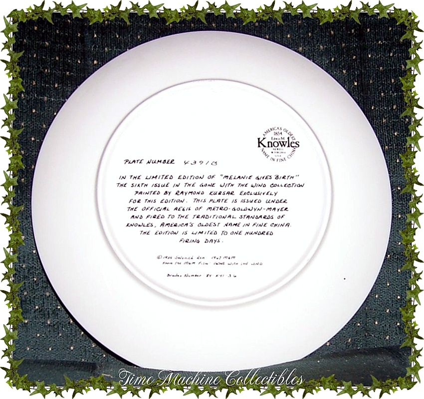 1983 Melanie Gives Birth~~Edwin M. Knowles Collectors Plate 1983 Melanie Gives Birth~~Edwin M. Knowles Collectors Plate