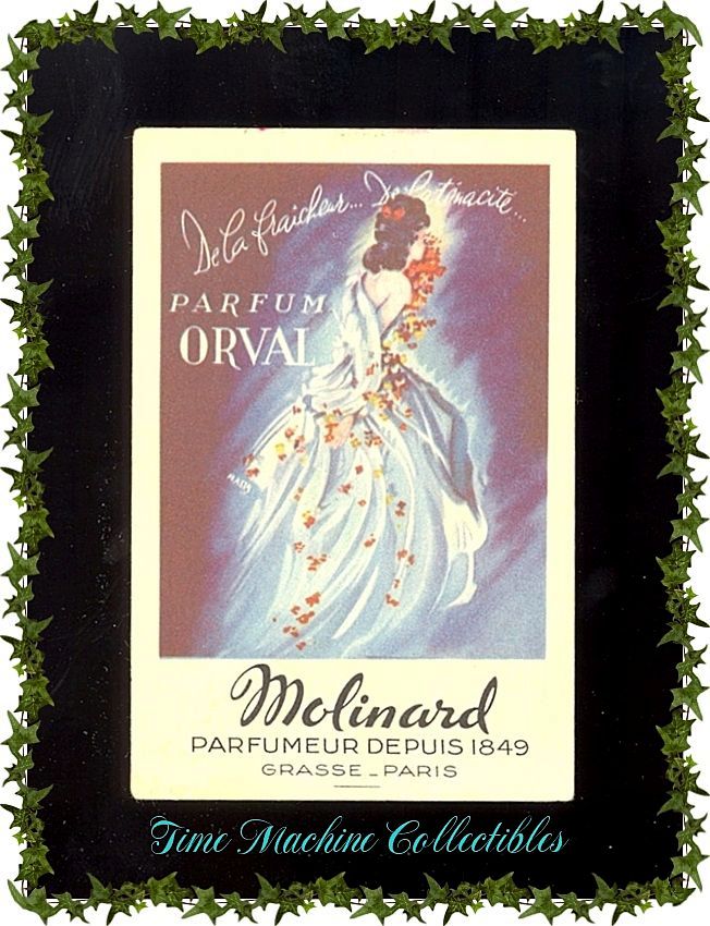 1920's Molinard/Orval Parfum Fragrance Card plus Sweetheart Letter & Envelope 1920's Molinard/Orval Parfum Fragrance Card plus Sweetheart Letter & Envelope