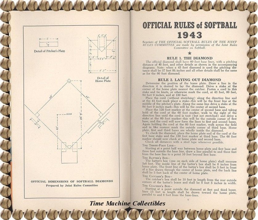 Rare 1943 Official Softball Rules by Hillerich & Bradsby Company Rare 1943 Official Softball Rules by Hillerich & Bradsby Company