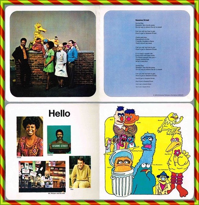 1970 Sesame Street Carry About, 6 Books & Records Set 1970 Sesame Street Carry About, 6 Books & Records Set