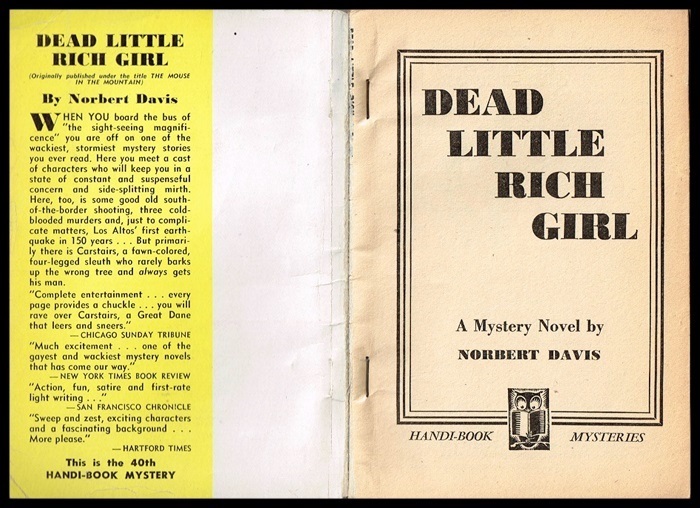 1945 1st Edition Dead Little Rich Girl Paperback by Norbert Davis 1945 1st Edition Dead Little Rich Girl Paperback by Norbert Davis