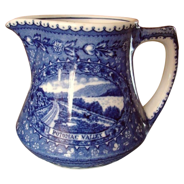 Baltimore & Ohio RR "Centenary" Scammell 4" Blue Line China Cream Pitcher Baltimore & Ohio RR "Centenary" Scammell 4" Blue Line China Cream Pitcher