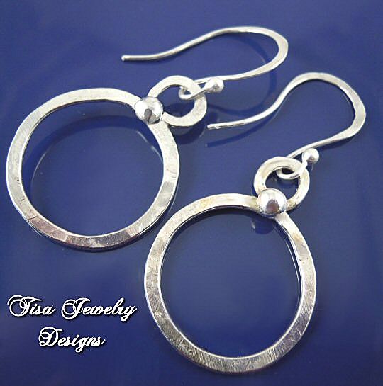 FINE SILVER CIRCLES – Hand-forged, fused and hammered fine silver earrings FINE SILVER CIRCLES – Hand-forged, fused and hammered fine silver earrings