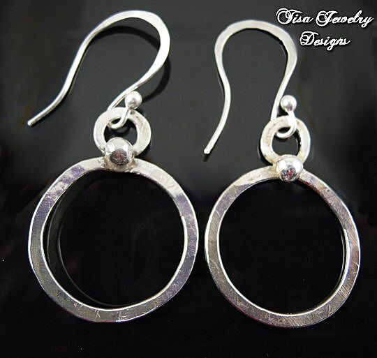 FINE SILVER CIRCLES – Hand-forged, fused and hammered fine silver earrings FINE SILVER CIRCLES – Hand-forged, fused and hammered fine silver earrings