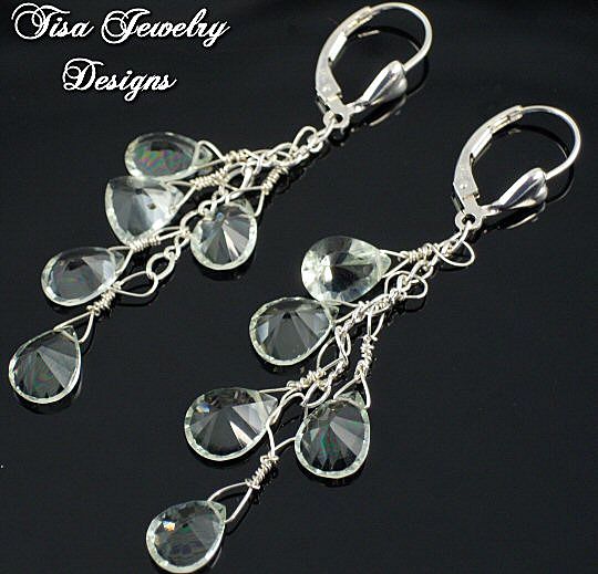 SHOWERS OF PRASIOLITE – Lovely earrings gorgeously dripping with highly faceted prasiolite drops SHOWERS OF PRASIOLITE – Lovely earrings gorgeously dripping with highly faceted prasiolite drops