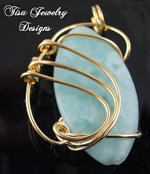 LIGHT GREEN JADE PENDANT – hand-wrapped in 14 Kt gold-fill LIGHT GREEN JADE PENDANT – hand-wrapped in 14 Kt gold-fill
