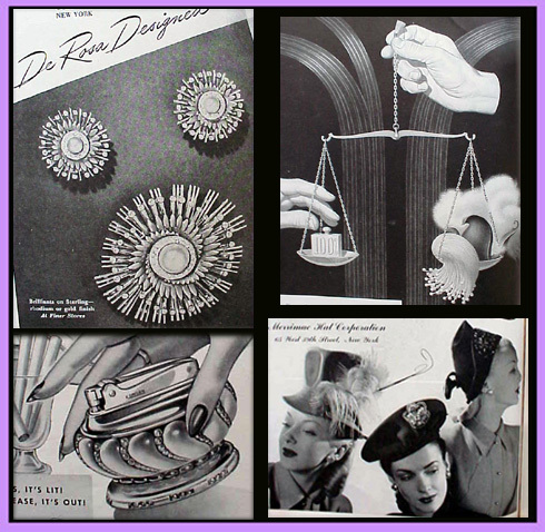 Vogue Magazine August 1946 Elzac Jewelry Fashion Advertising Carnegie Reja Vogue Magazine August 1946 Elzac Jewelry Fashion Advertising Carnegie Reja
