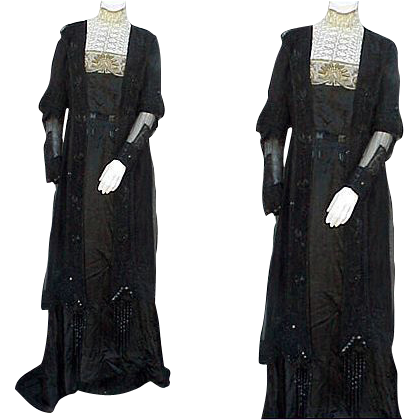 1912 Silk Beaded Ball Gown Couturier Royal Commission Bust 34 1912 Silk Beaded Ball Gown Couturier Royal Commission Bust 34