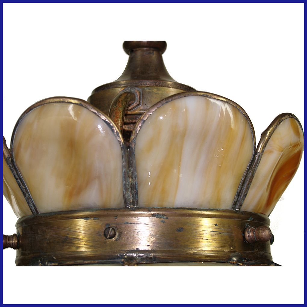 Bent Slag Glass Light Fixture - Gas/Electric Bent Slag Glass Light Fixture - Gas/Electric