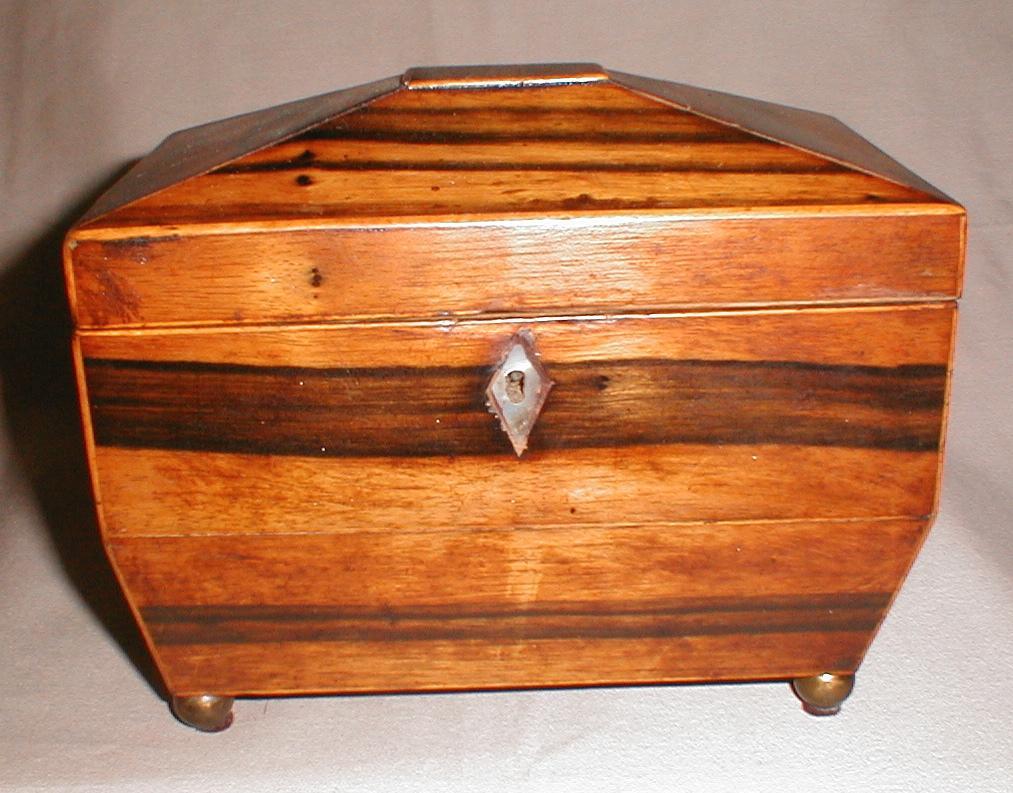 Lovely Madagascar Rosewood English Tea Caddy Lovely Madagascar Rosewood English Tea Caddy