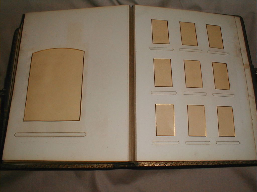 Gorgeous Victorian Leather Photograph Album, 8 Floral Pages Gorgeous Victorian Leather Photograph Album, 8 Floral Pages