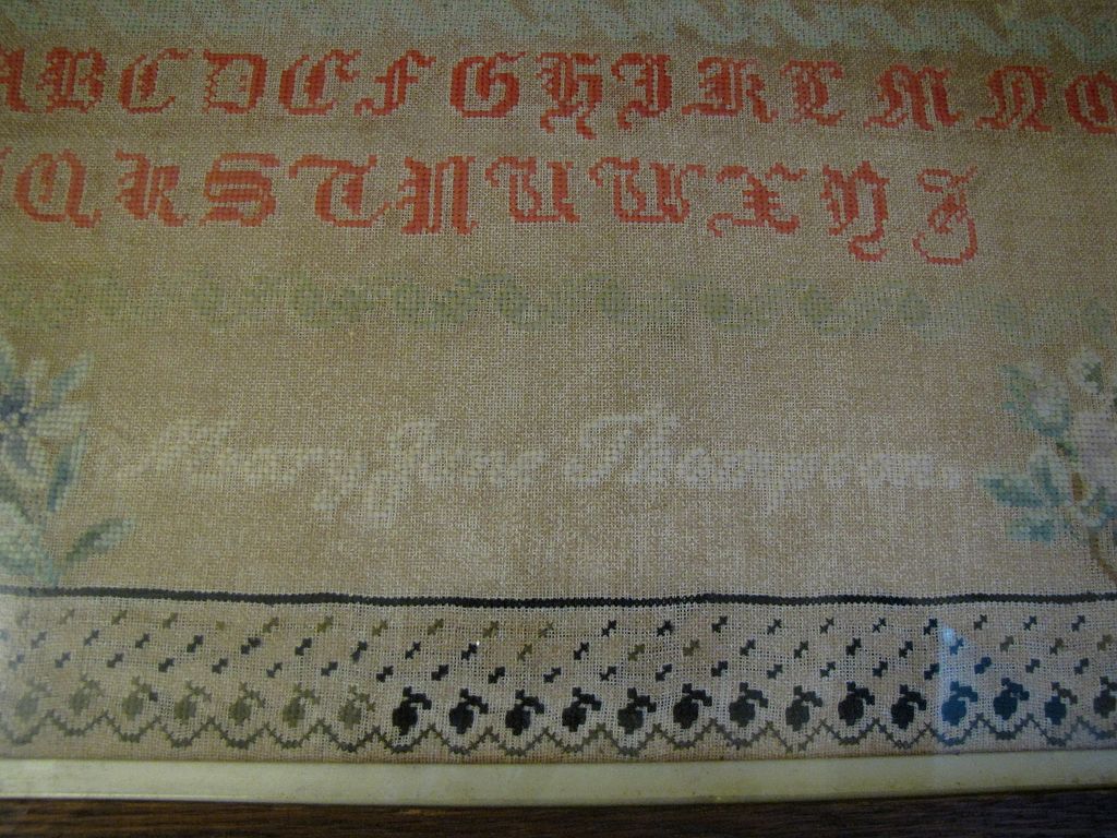 Wonderful Early 19th Century Sampler, Mary Jane Thompson Wonderful Early 19th Century Sampler, Mary Jane Thompson