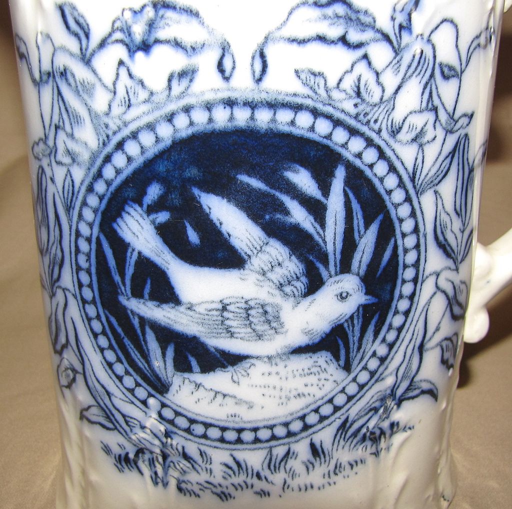 Gorgeous Antique Flow Blue Milk Pitcher SPRING R. Cochran & Co. Gorgeous Antique Flow Blue Milk Pitcher SPRING R. Cochran & Co.