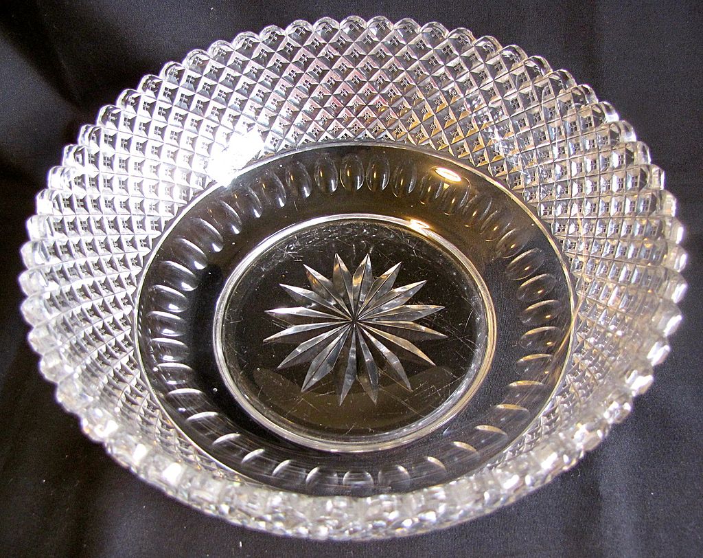 Stunning EAPG Fruit Bowl, English Hobnail, Thumbprint, Star Stunning EAPG Fruit Bowl, English Hobnail, Thumbprint, Star