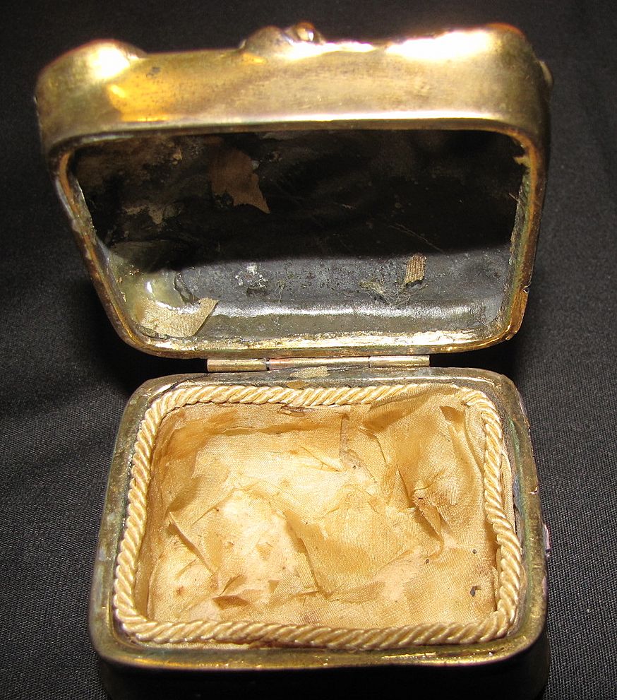 Small Gold Washed Jewelry Box, B & W 122, Art Nouveau Small Gold Washed Jewelry Box, B & W 122, Art Nouveau