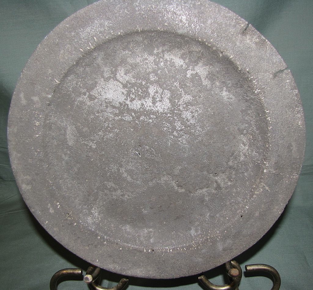 Antique Pewter Plate, British, Unreadable Marks from tomjudy on Ruby Lane