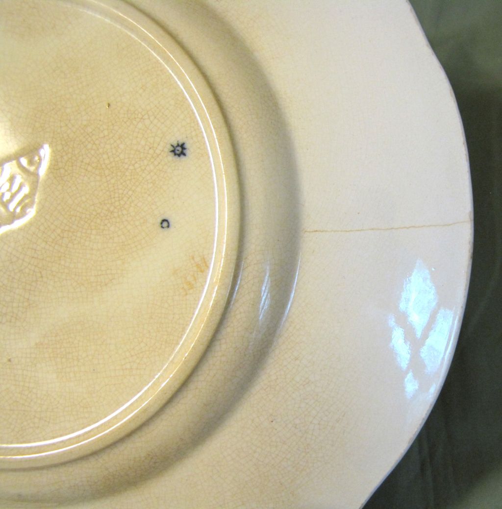 Lovely 19th Century Set of Six 9" Plates, Enameled Floral Lovely 19th Century Set of Six 9" Plates, Enameled Floral