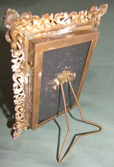 Lovely Stamped Brass Photograph Frame, Table Top Lovely Stamped Brass Photograph Frame, Table Top