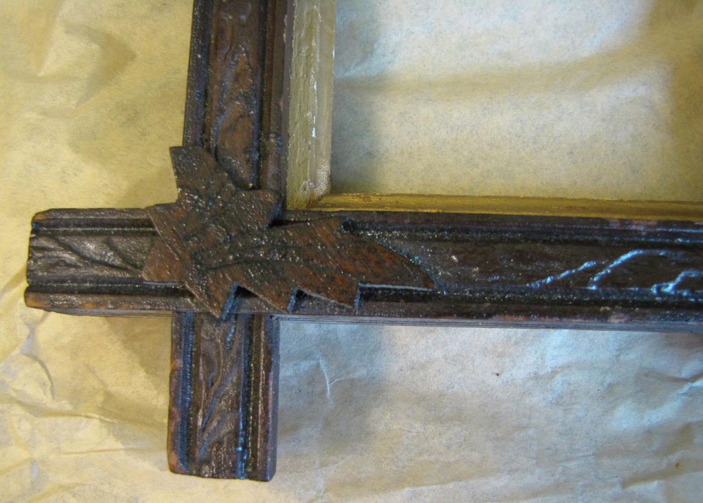 Pair of Matching Carved Wood Photo Frames, Criss-Cross Pair of Matching Carved Wood Photo Frames, Criss-Cross