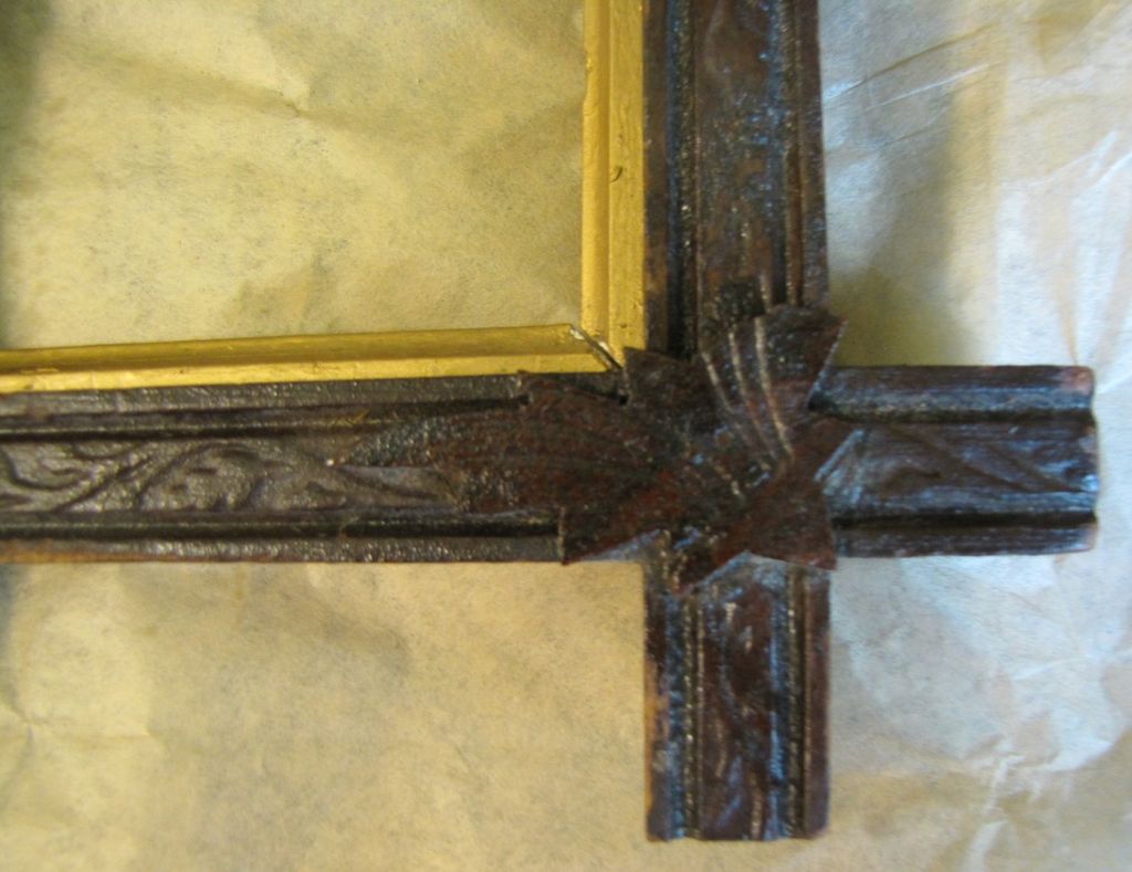 Pair of Matching Carved Wood Photo Frames, Criss-Cross Pair of Matching Carved Wood Photo Frames, Criss-Cross