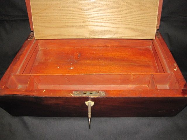 Lovely Large Antique Mahogany Slope Desk Box Lovely Large Antique Mahogany Slope Desk Box