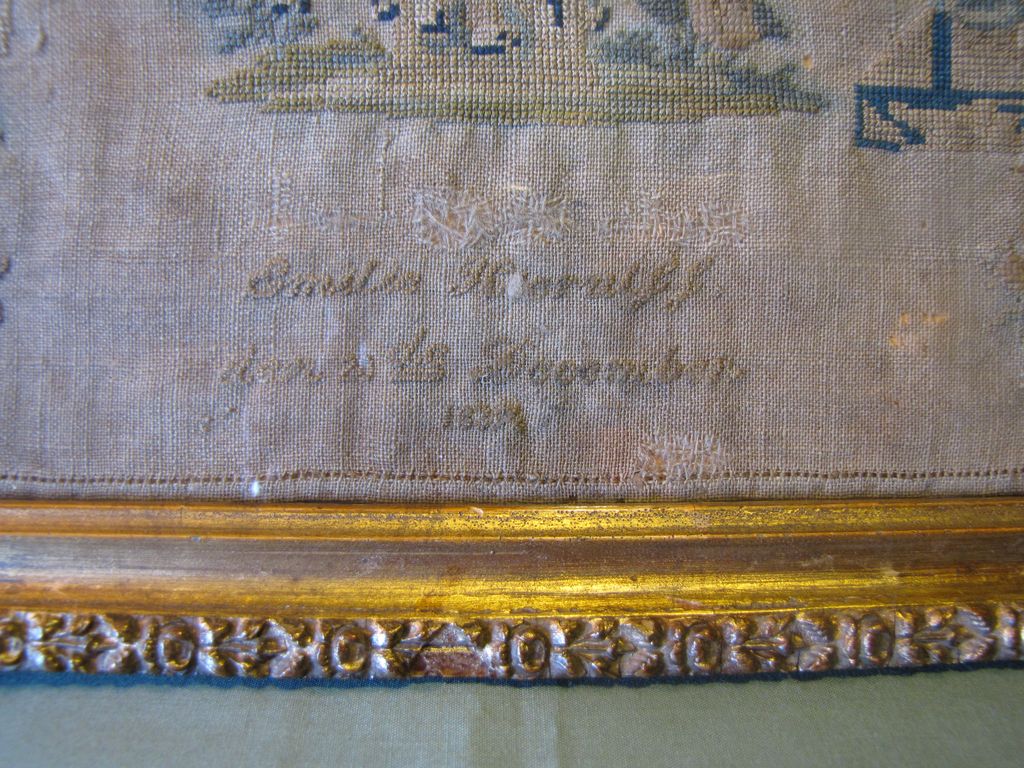 Antique Needlework SAMPLER, Emilie Harruff 1837 Antique Needlework SAMPLER, Emilie Harruff 1837