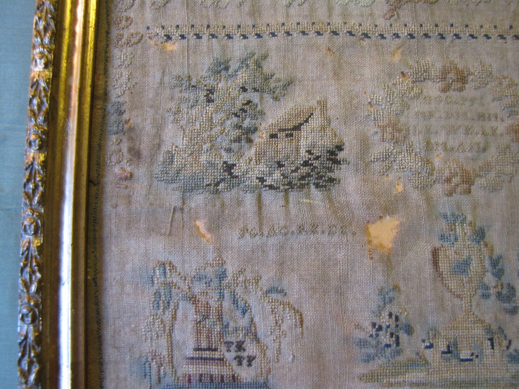 Antique Needlework SAMPLER, Emilie Harruff 1837 Antique Needlework SAMPLER, Emilie Harruff 1837