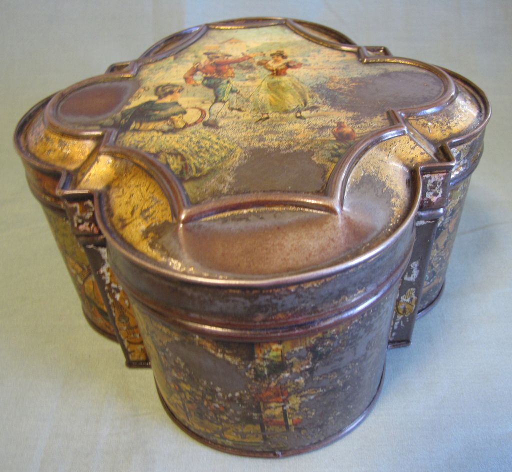 RARE 1894 British Biscuit Tin, Huntley & Palmers, "HARMONY" from