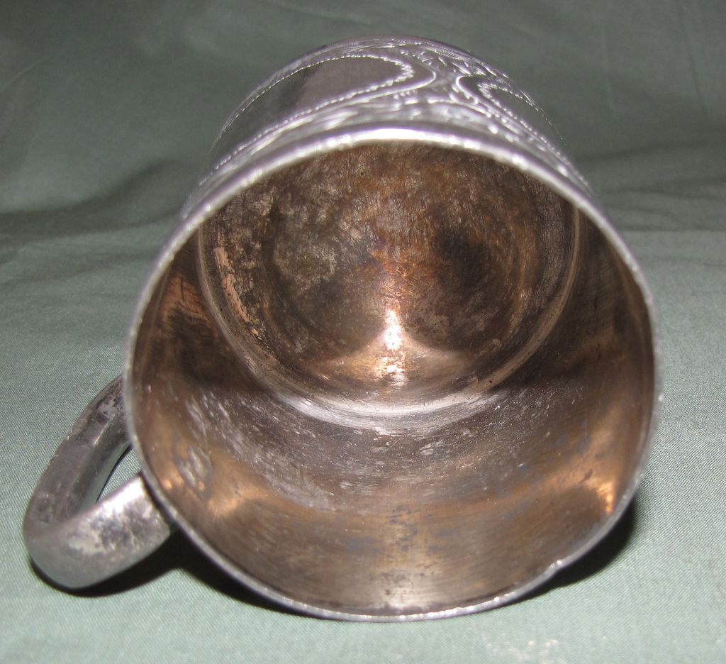Victorian Silver Plated Baby Cup, Engraved Victorian Silver Plated Baby Cup, Engraved