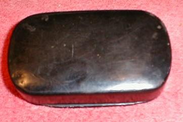 Small Black Papier Mache Box w/ Inlay Mother-of-Pearl Small Black Papier Mache Box w/ Inlay Mother-of-Pearl