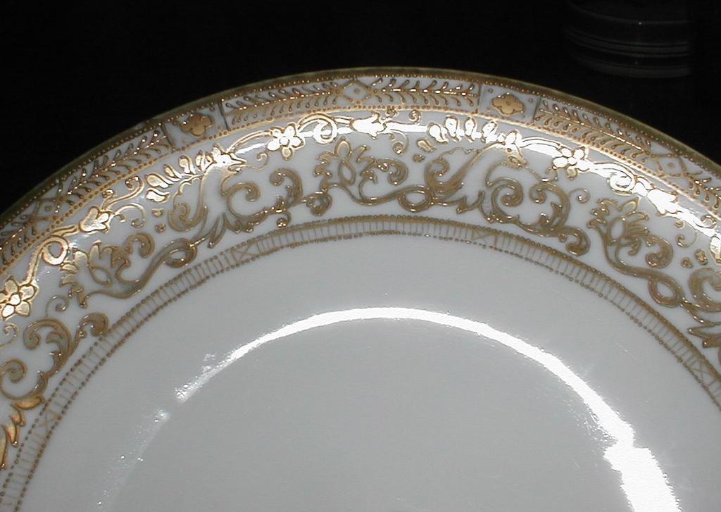 Lovely Heavily Gilded White Porcelain Compote, Noritake' Lovely Heavily Gilded White Porcelain Compote, Noritake'