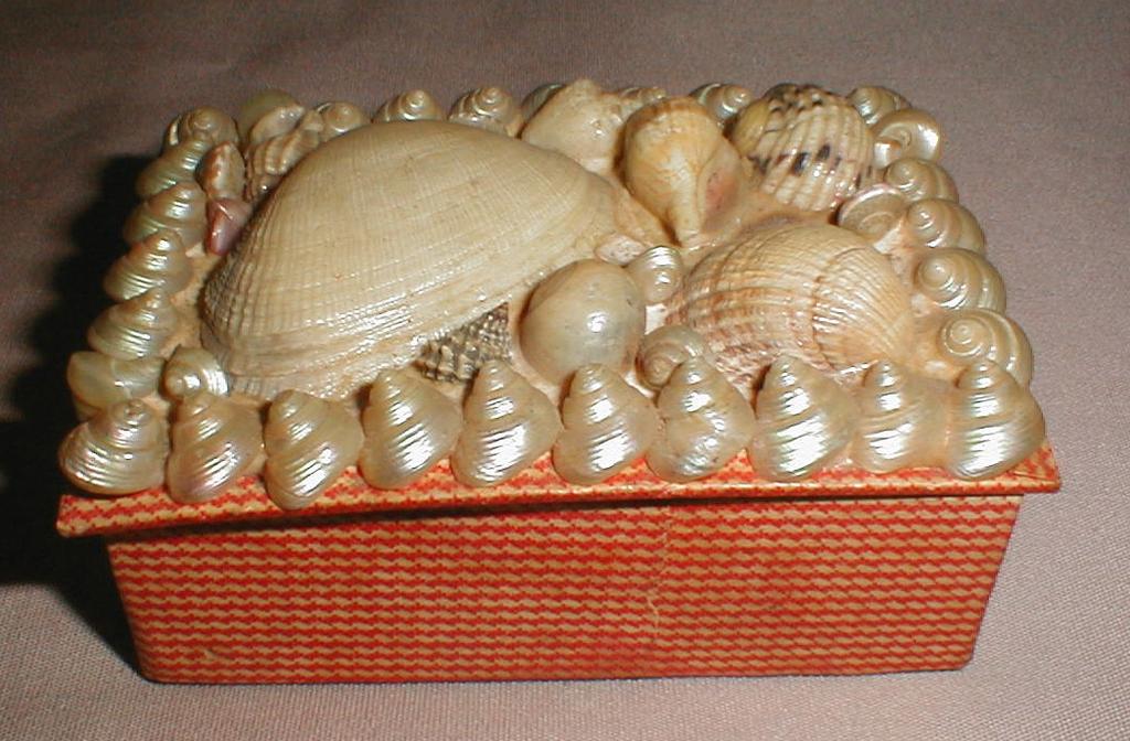 Lovely Small Victorian Shell Trinket Box Lovely Small Victorian Shell Trinket Box
