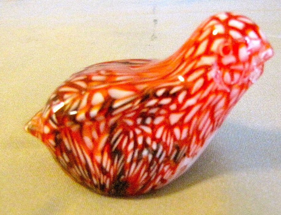 Small Red Art Glass Bird (Chicken) Small Red Art Glass Bird (Chicken)